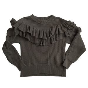 DRA Los Angeles Womens Sweater Heavy Knit Ribbed‎ Chunky Size Small Olive Green